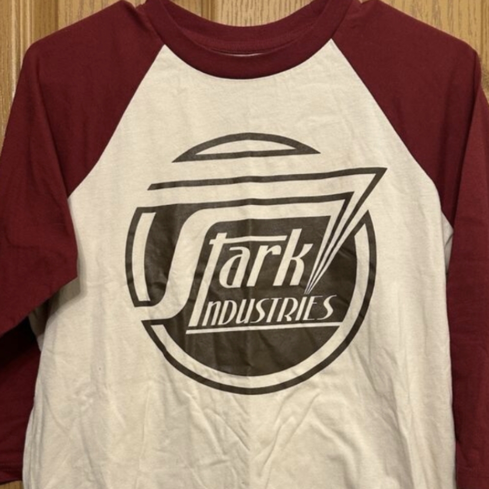 Her Universe Maroon and White Stark Industries Raglan Top Iron Man Medium 😎